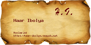 Haar Ibolya névjegykártya